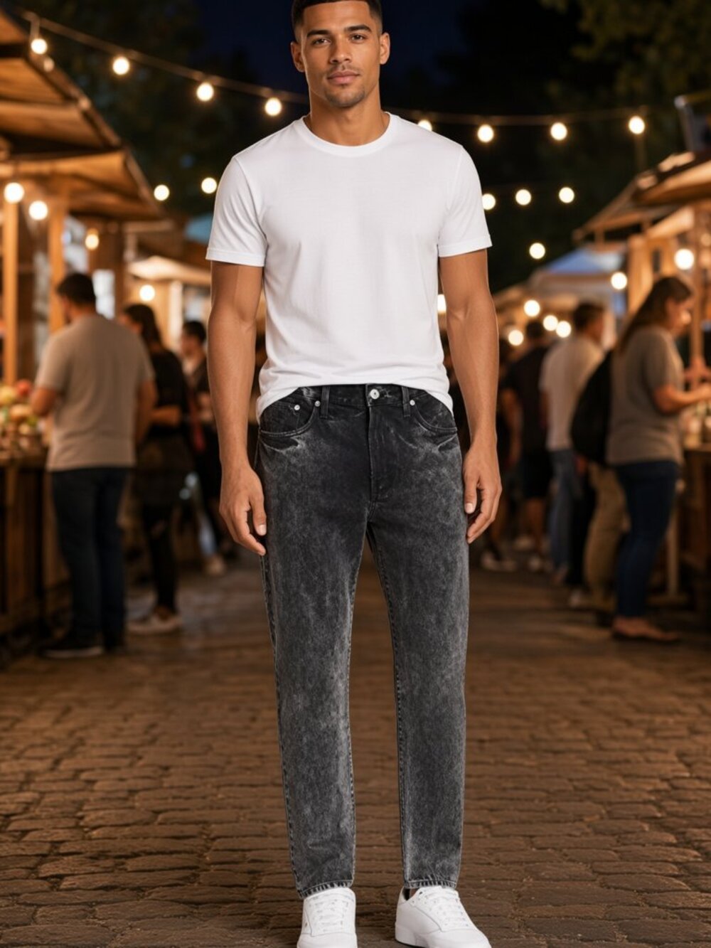 AGOLDE Men Black Tapered Slim-Fit Denim Washed Casual Cotton Jeans USA 38